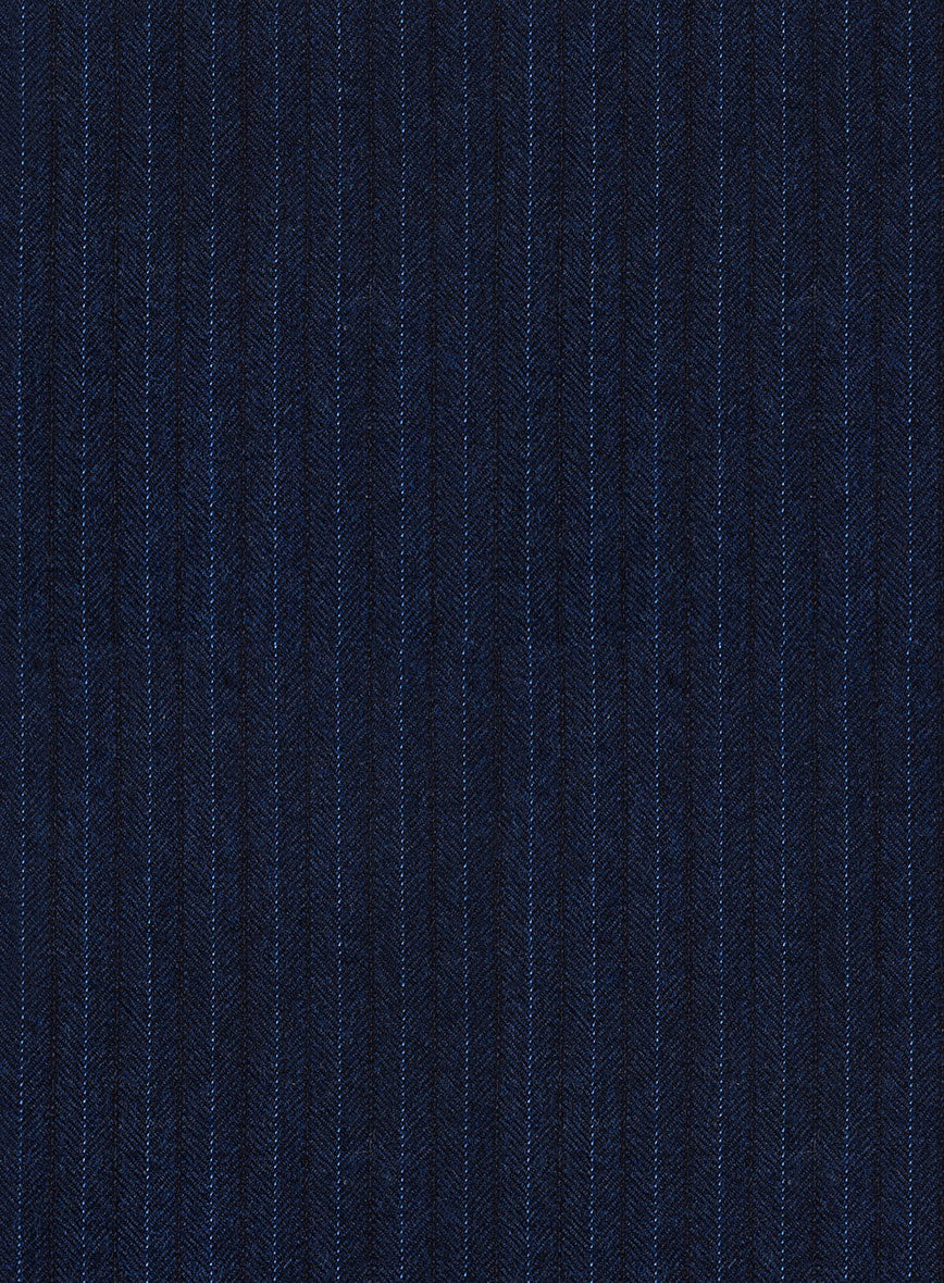 Scabal Sapphire Pinstripe Blue Wool Pants - Image 3