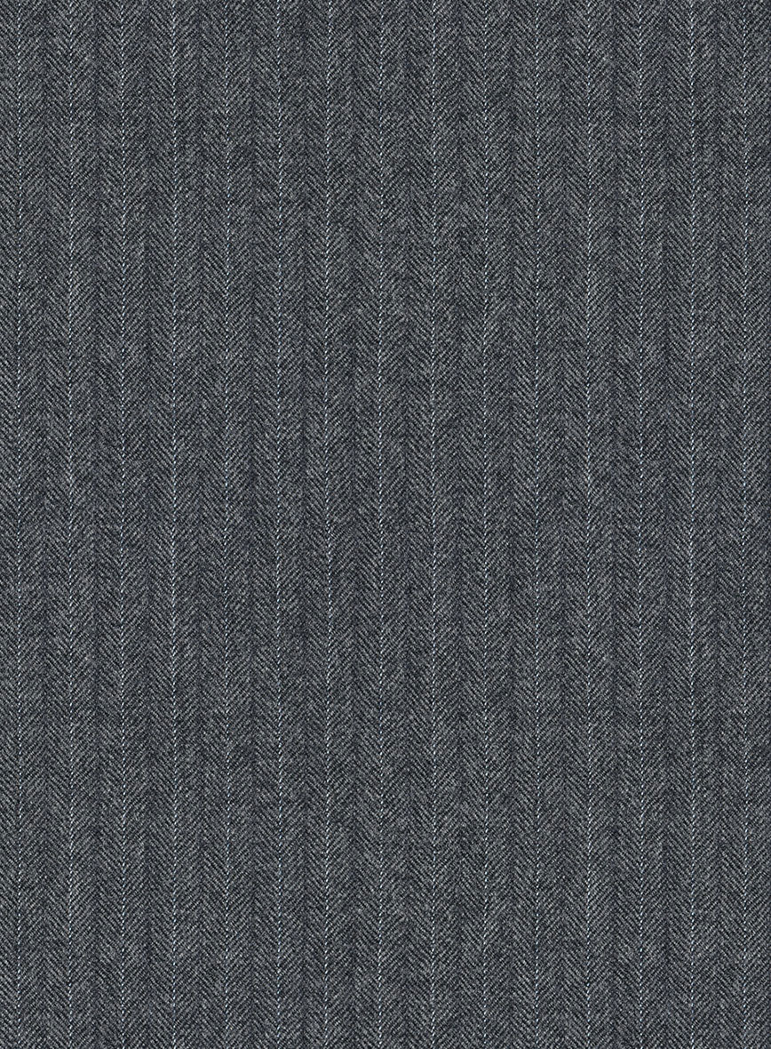 Scabal Sapphire Pinstripe Gray Wool Pants - Image 3