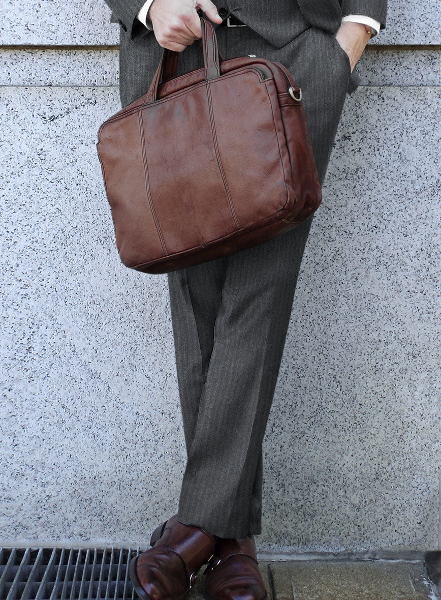 Scabal Sapphire Pinstripe Gray Wool Suit - Image 4