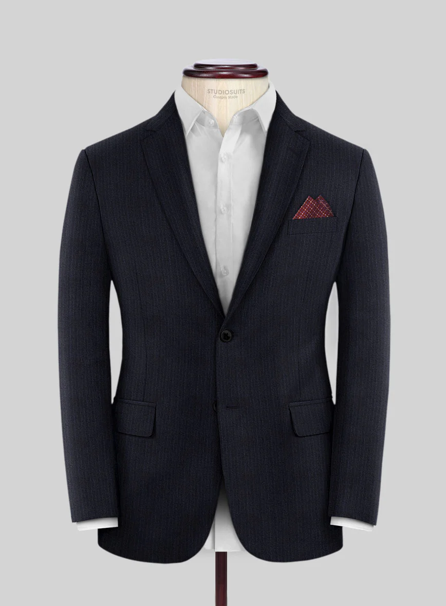 Scabal Sapphire Pinstripe Navy Wool Suit - Image 3