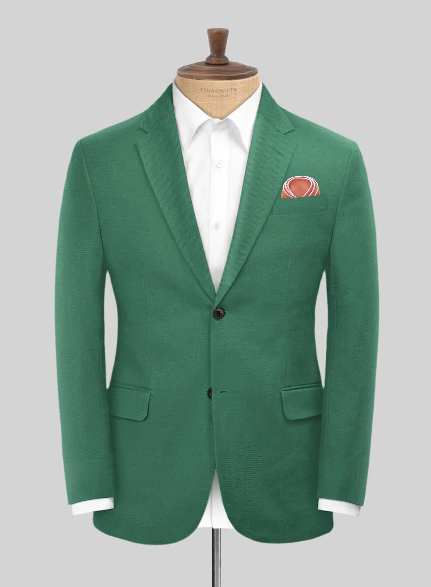 Scabal Sea Green Cotton Stretch Suit - Image 2