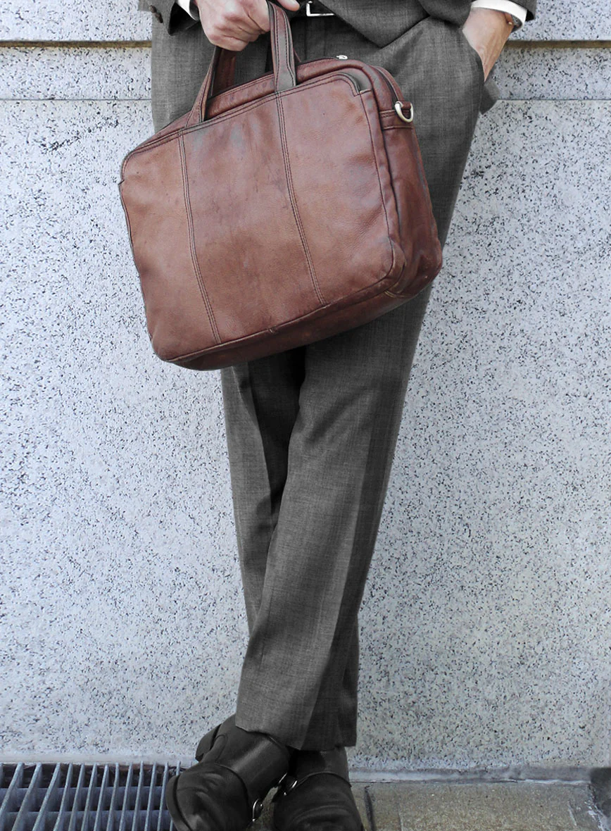 Scabal Segudo Twill Gray Wool Pants - Image 2
