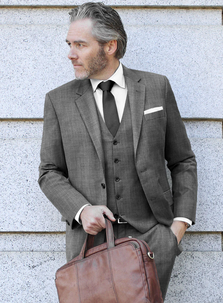 Scabal Segudo Twill Gray Wool Suit - Image 4