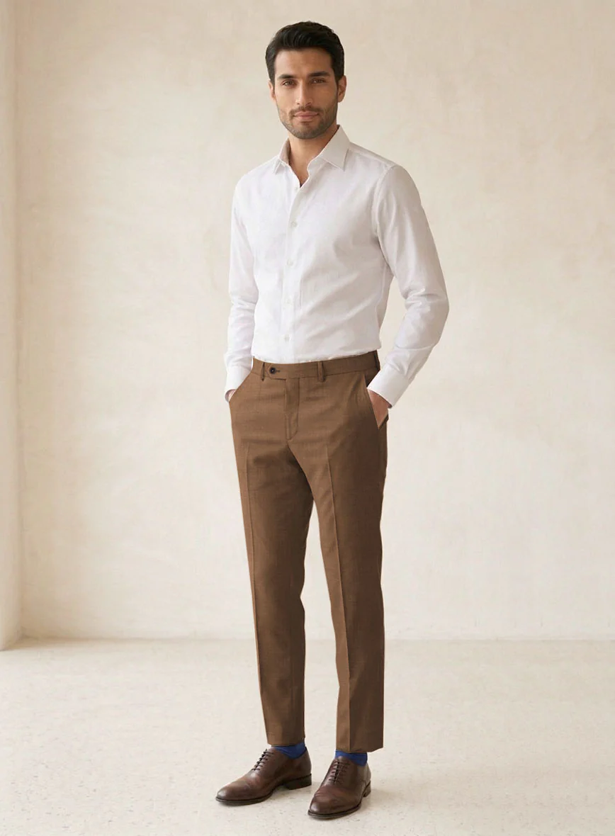 Scabal Sepia Brown Wool Suit - Image 7