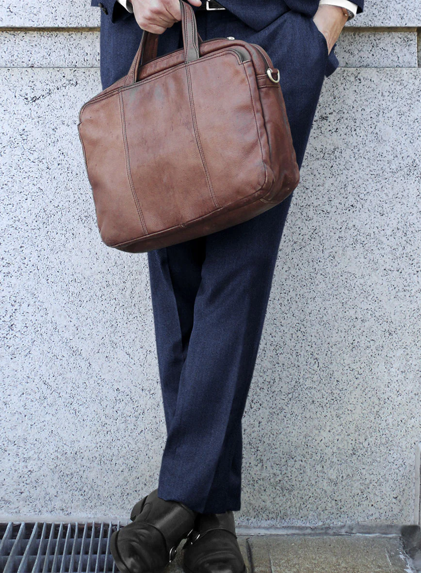 Scabal Siano Herringbone Blue Wool Suit - Image 5