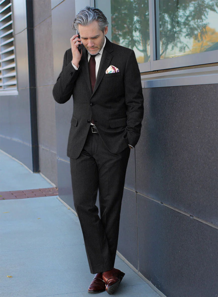 Scabal Sifro Stripe Gray Wool Suit - Image 2