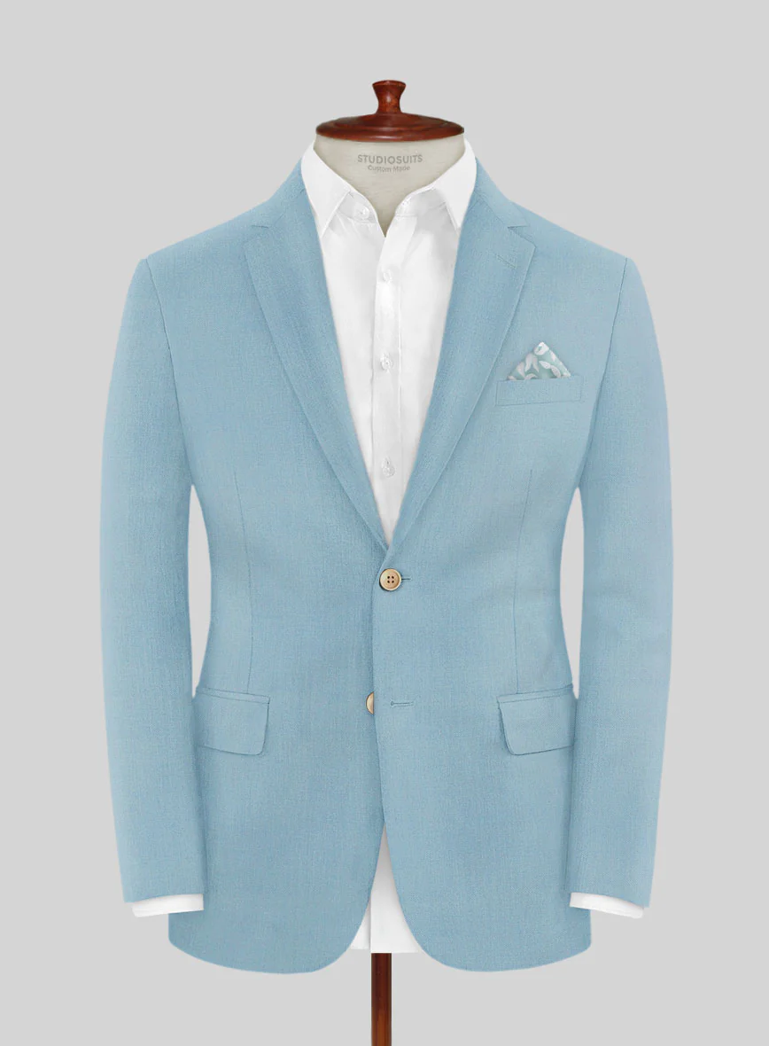 Scabal Sky Blue Wool Suit - Image 3