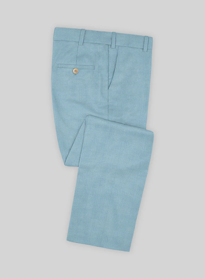 Scabal Sky Blue Wool Suit - Image 6