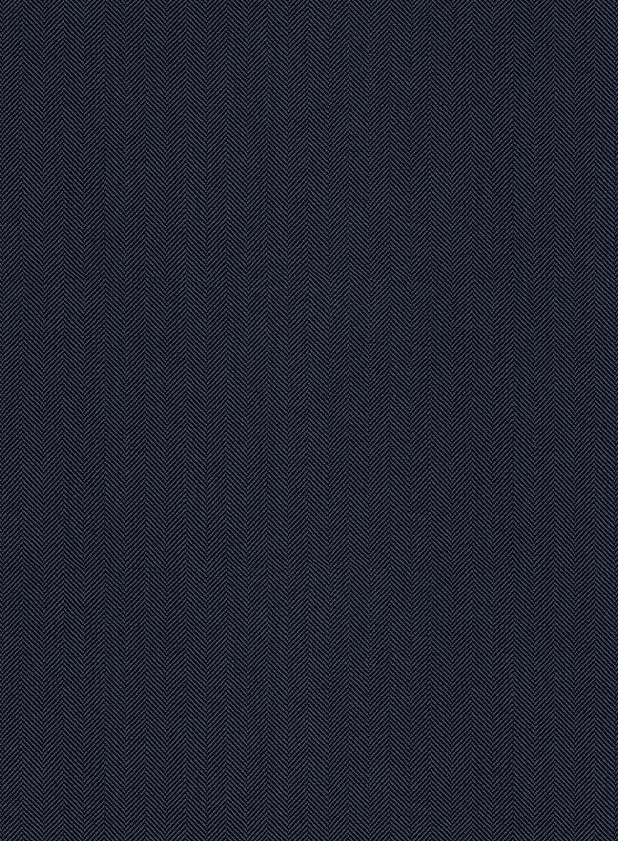 Scabal Somaz Herringbone Blue Wool Jacket - Image 3