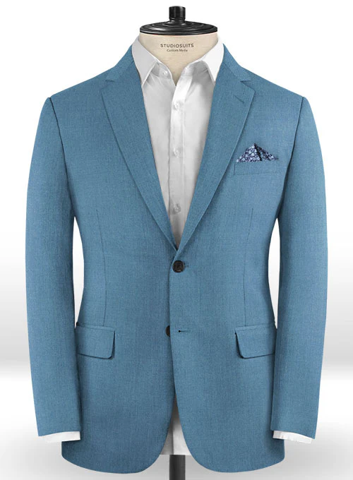 Scabal Steel Blue Wool Suit - Image 3