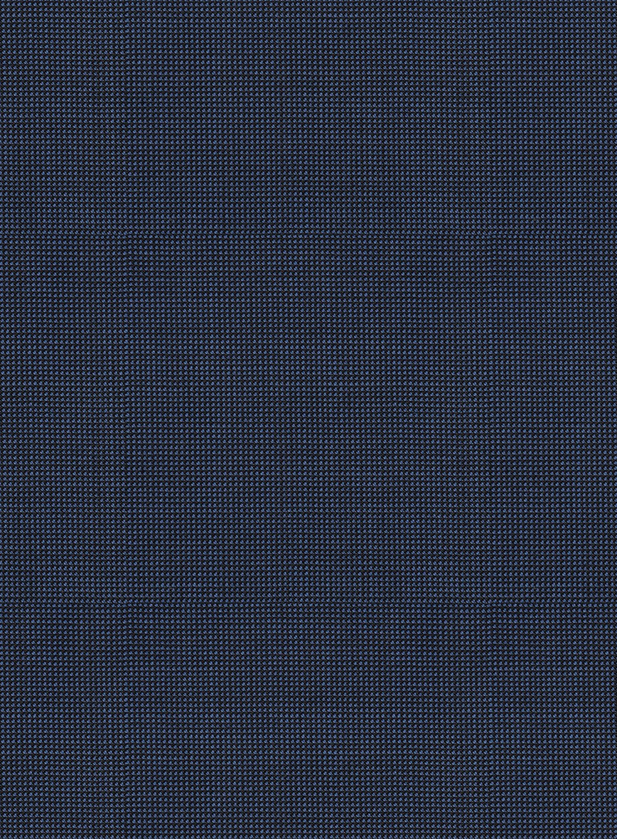 Scabal Tasar Pinhead Blue Wool Pants - Image 2