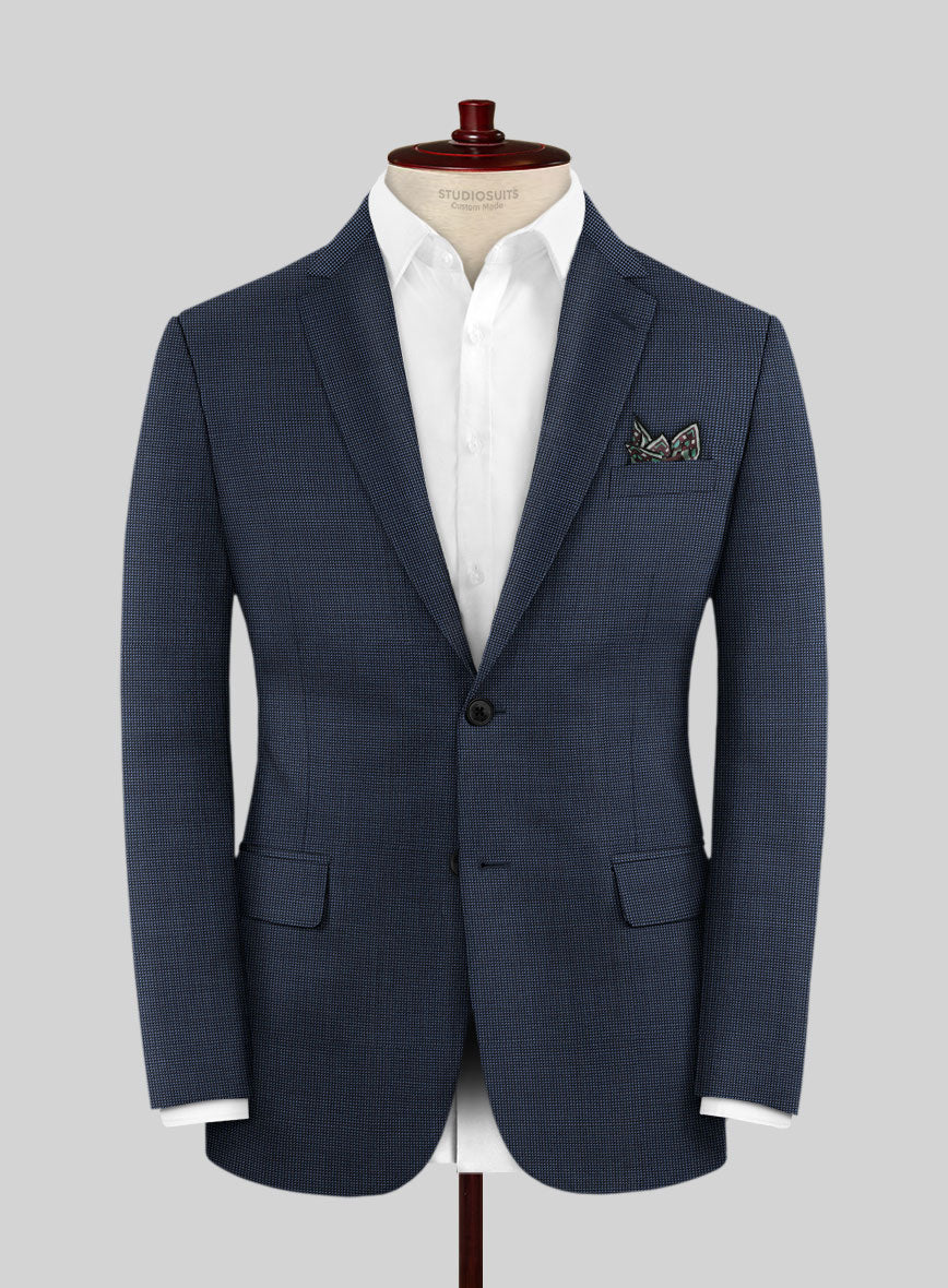 Scabal Tasar Pinhead Blue Wool Suit - Image 3