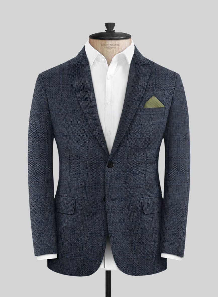 Scabal Tornado Checks Blue Wool Suit - Image 3