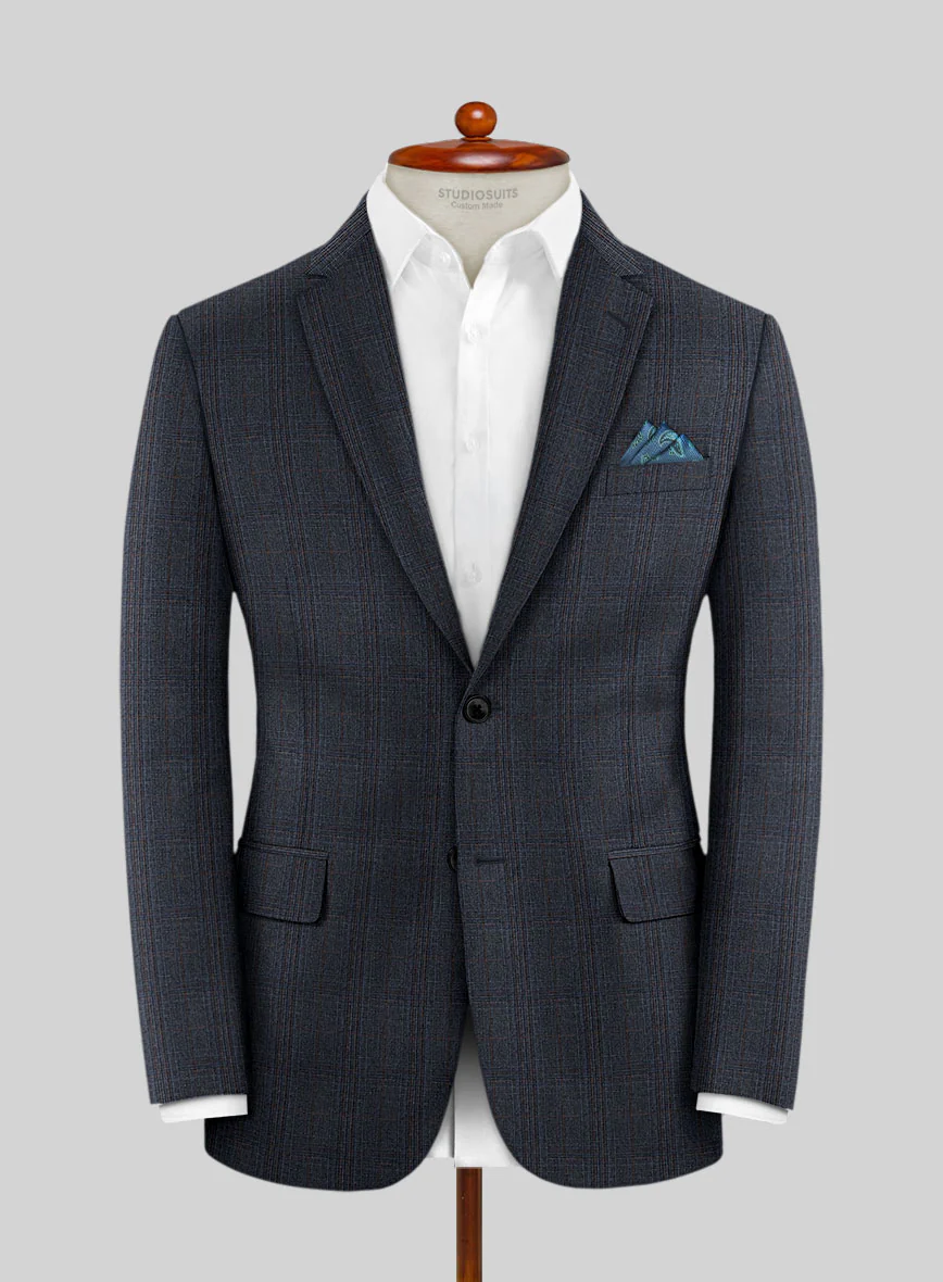 Scabal Tornado Glen Blue Wool Suit - Image 3