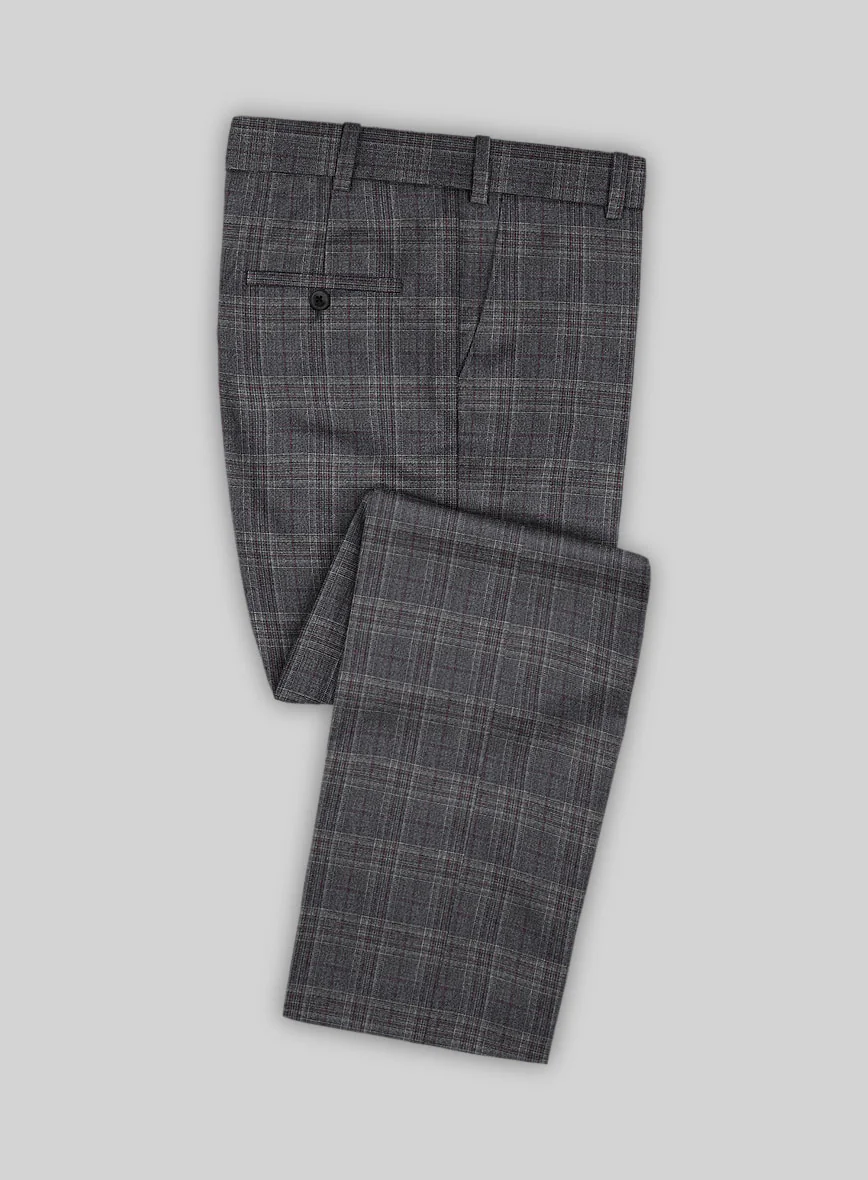Scabal Tornado Glen Gray Wool Pants
