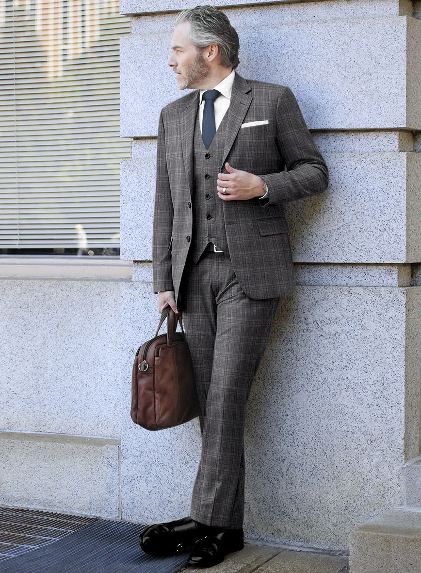 Scabal Tornado Glen Gray Wool Suit - Image 2