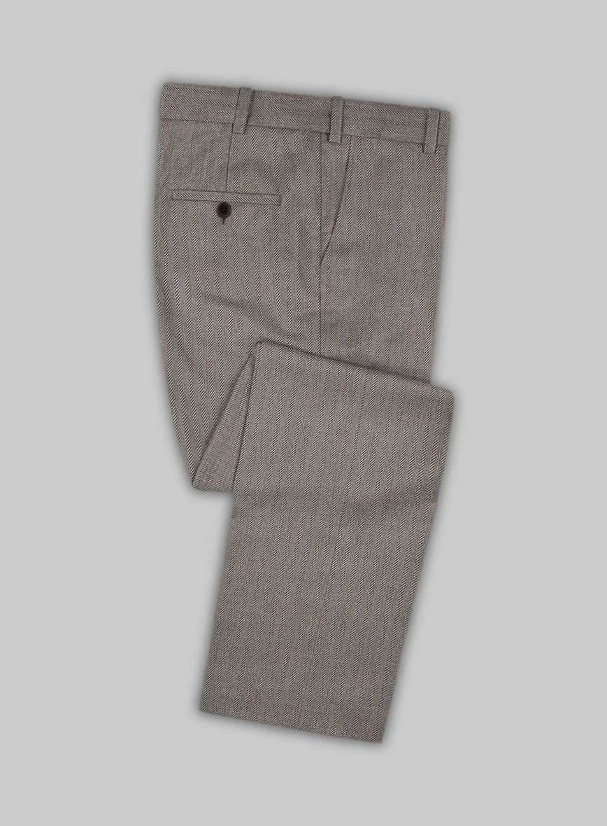 Scabal Tornado Herringbone Brown Wool Suit - Image 5