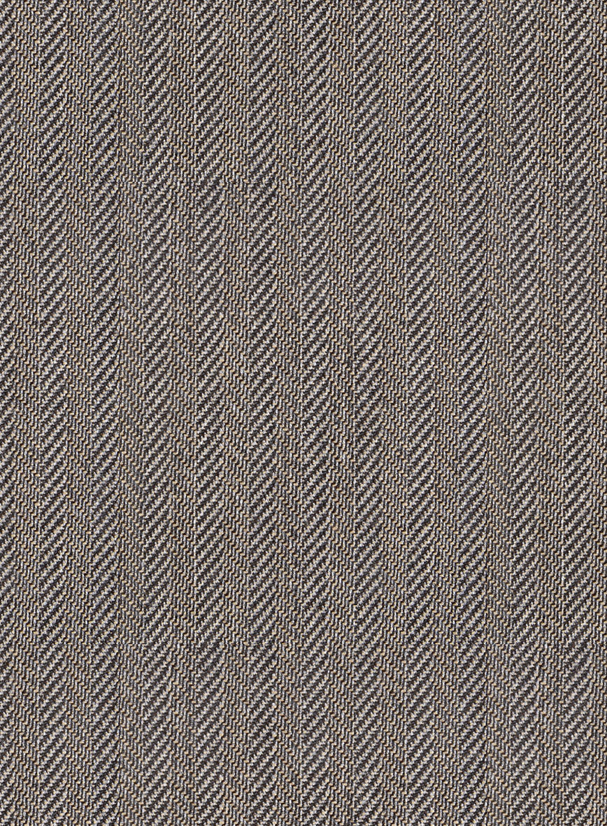 Scabal Tornado Herringbone Brown Wool Suit - Image 6