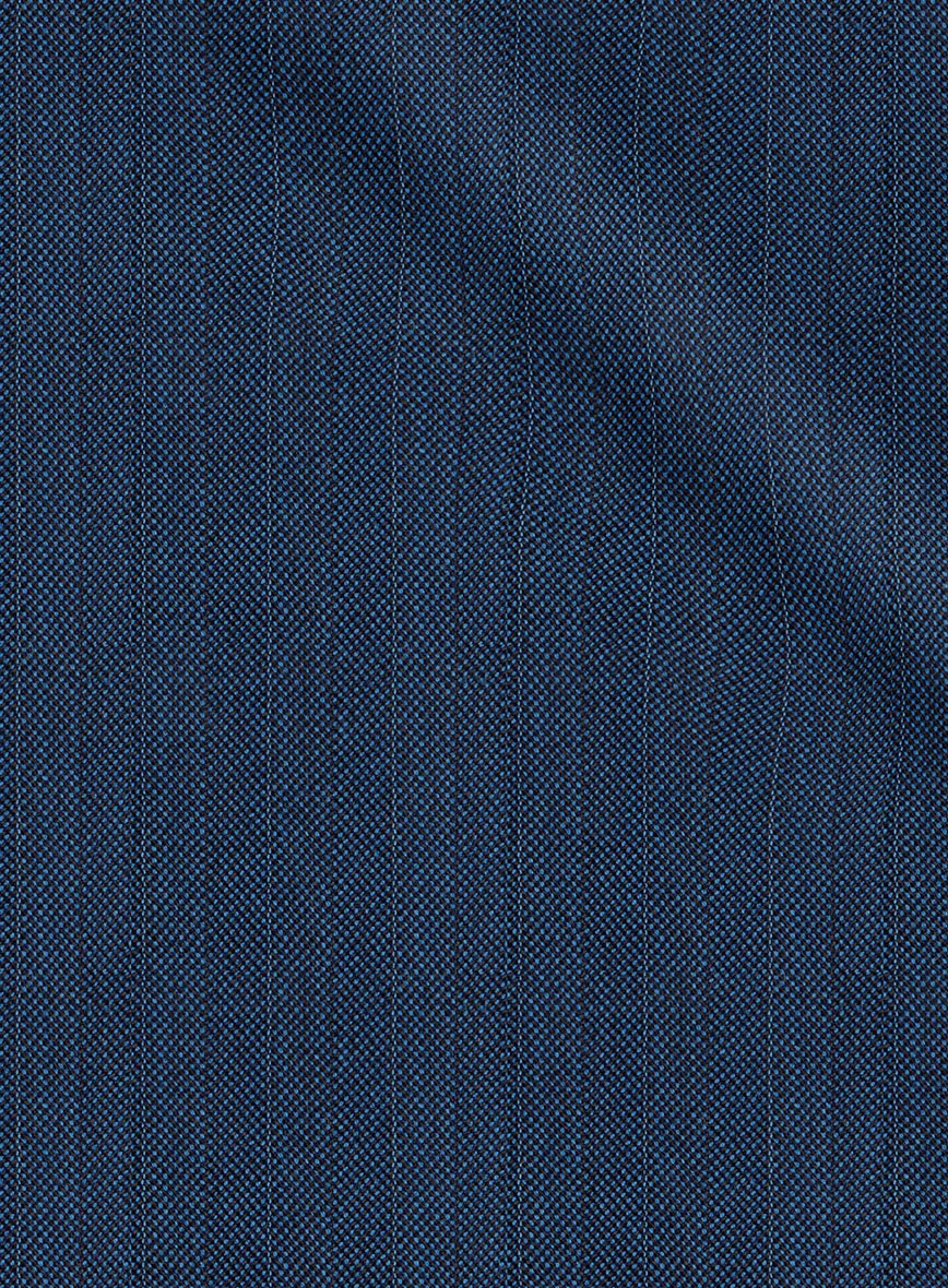 Scabal Tornado Herringbone Casa Blue Wool Pants - Image 3