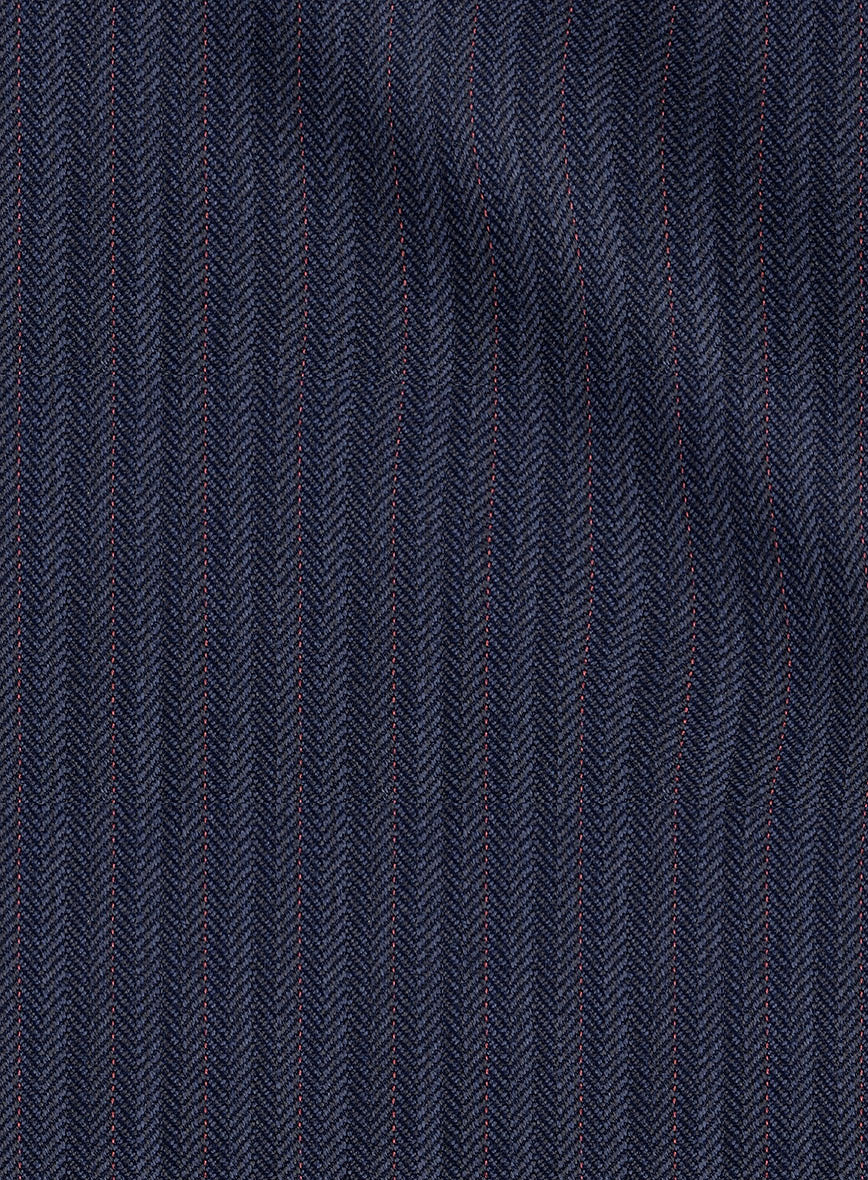 Scabal Tornado Herringbone Dark Blue Wool Suit - Image 6