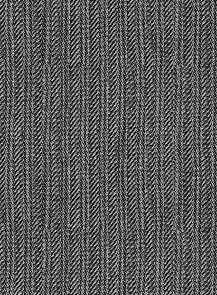 Scabal Tornado Herringbone Gray Wool Jacket - Image 2