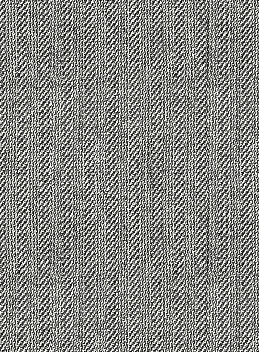 Scabal Tornado Herringbone Light Gray Wool Jacket - Image 2