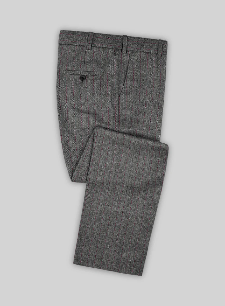 Scabal Tornado Herringbone Mid Gray Wool Suit - Image 5