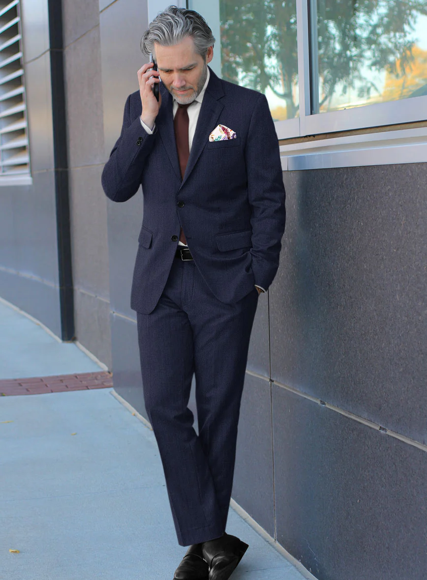 Scabal Tornado Naquez Blue Wool Suit - Image 2