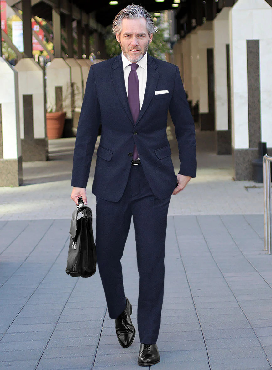 Scabal Tornado Oili Blue Wool Suit - Image 2