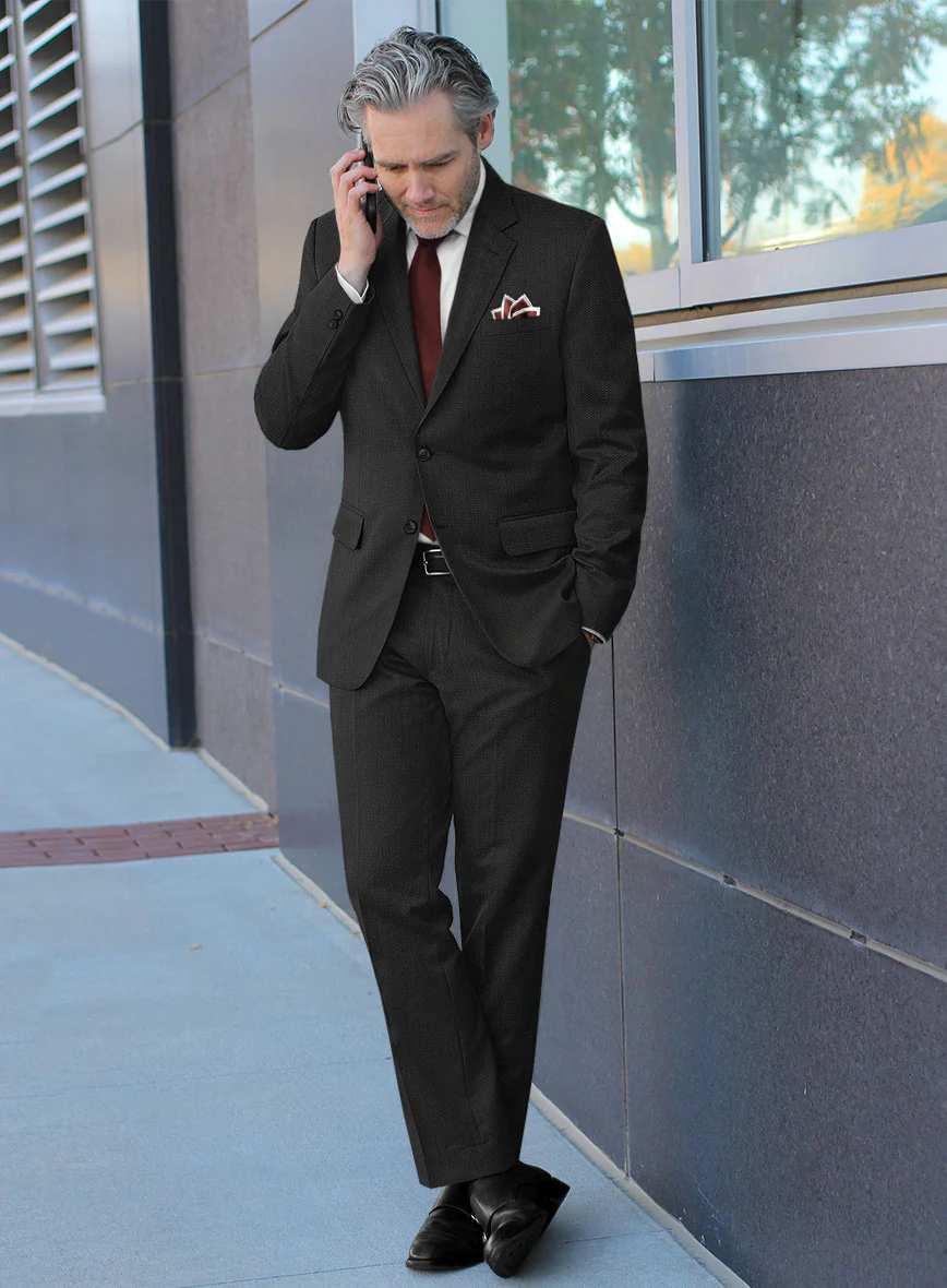 Scabal Tornado Olfoda Black Wool Suit - Image 2