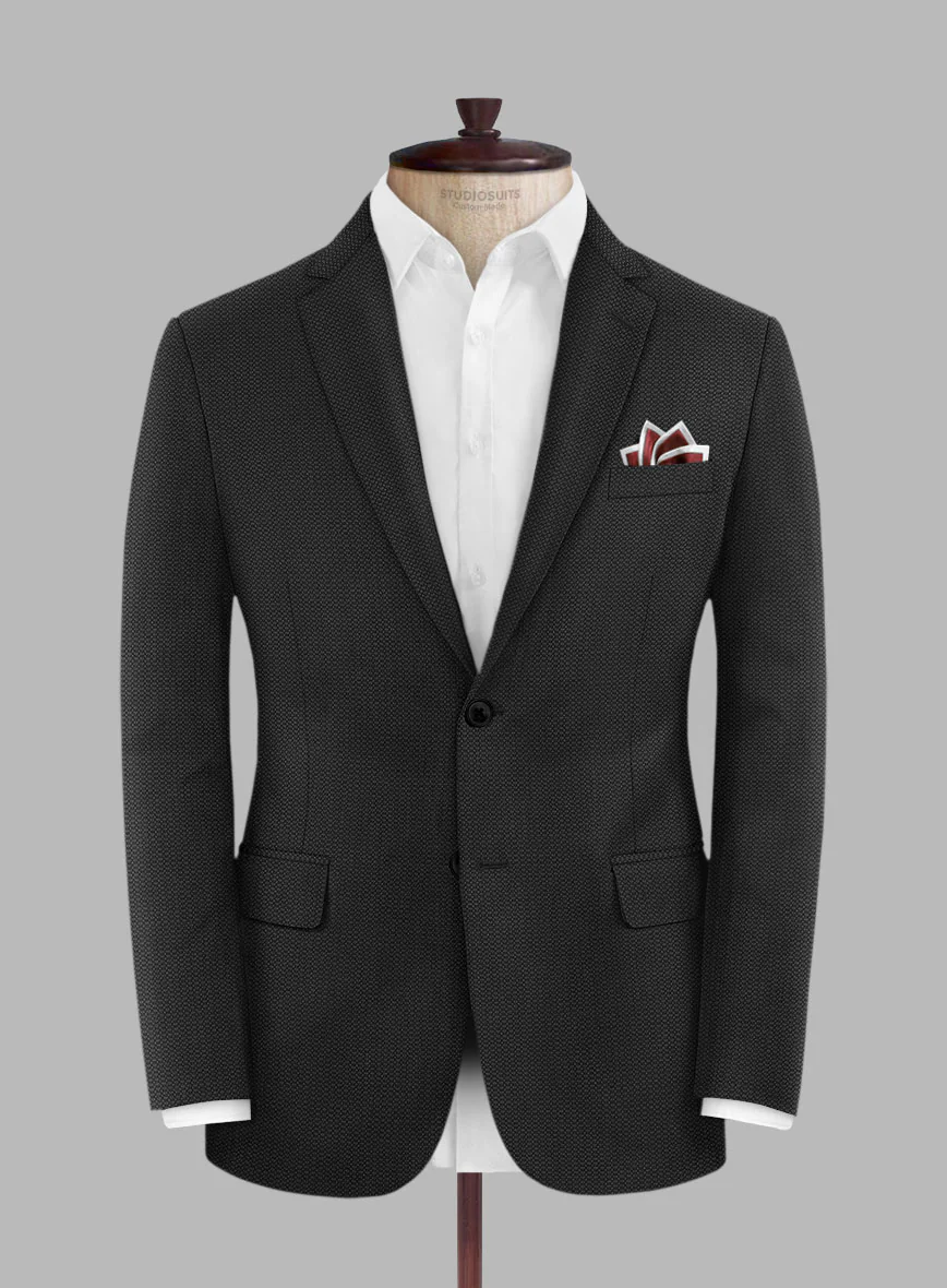 Scabal Tornado Olfoda Black Wool Suit - Image 3