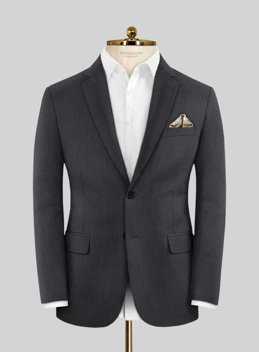 Scabal Tornado Pin Check Dark Blue Wool Suit - Image 3