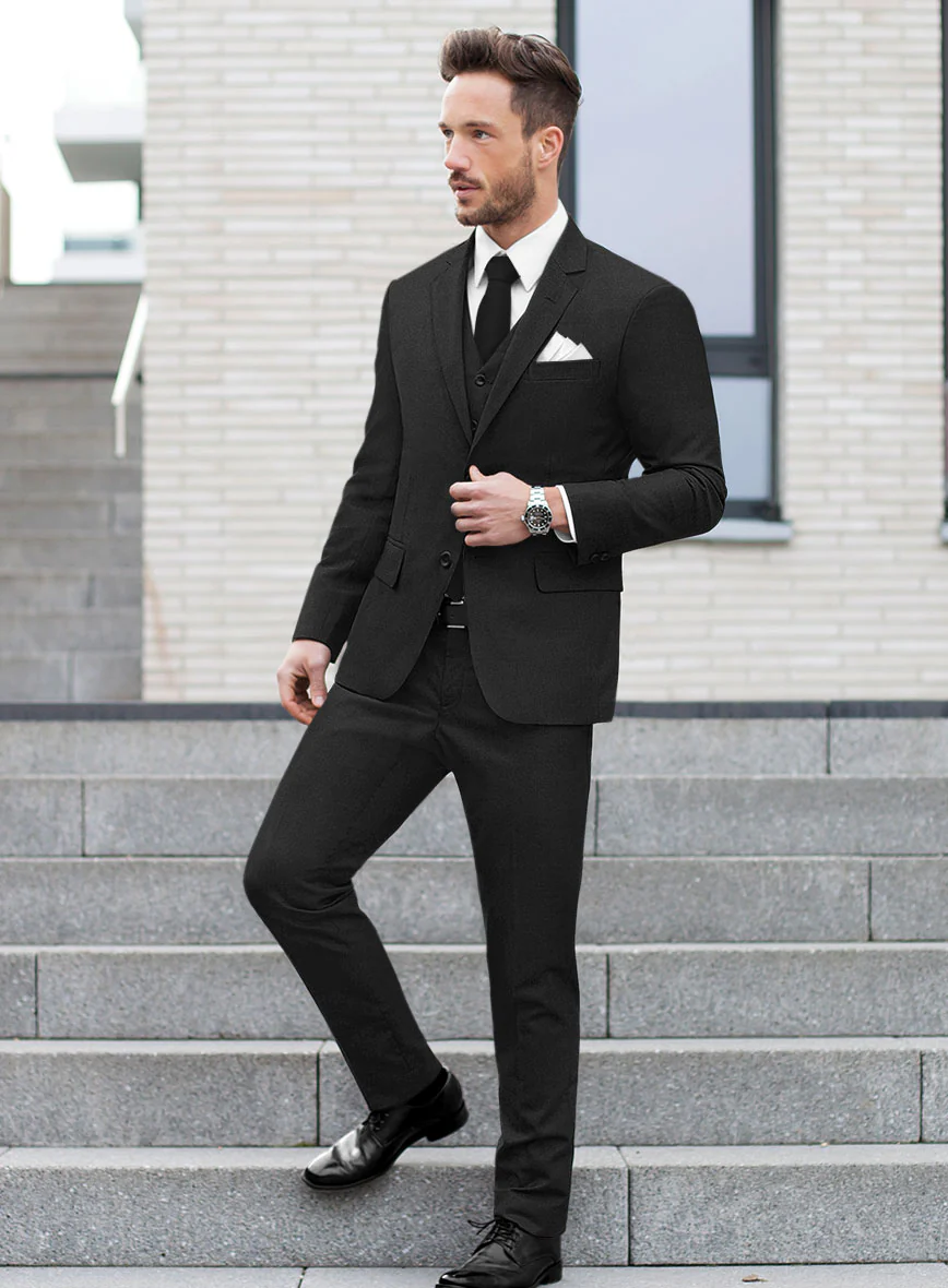 Scabal Tornado Shico Black Wool Suit - Image 2