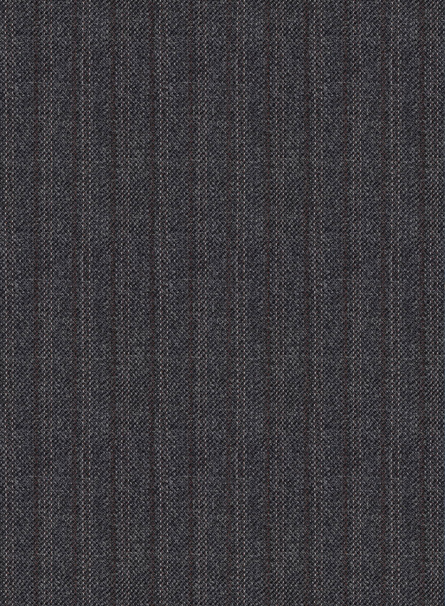 Scabal Tornado Stripes Dark Gray Wool Suit - Image 6