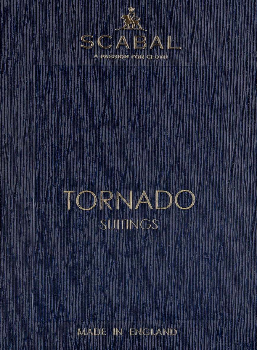 Scabal Tornado Stripes Gray Blue Wool Pants - Image 4