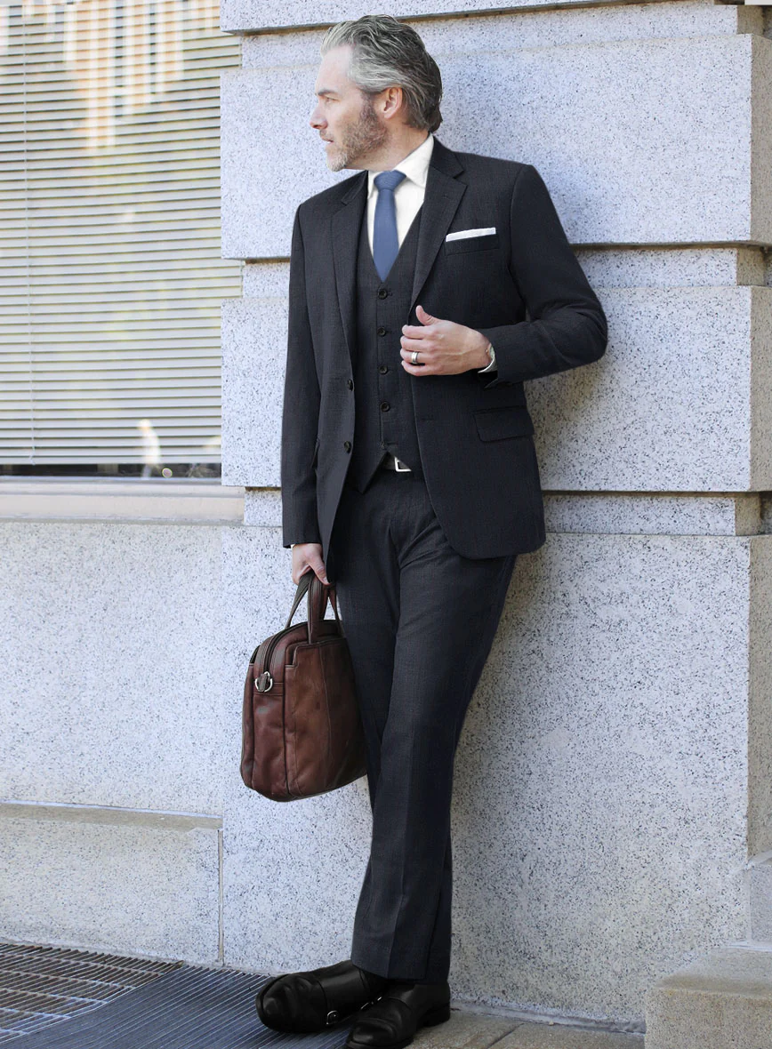 Scabal Tornado Stripes Midnight Blue Wool Suit - Image 2