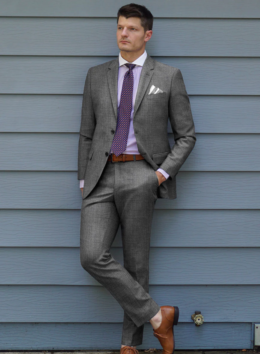 Scabal Tornado Twill Gray Blue Wool Suit - Image 2