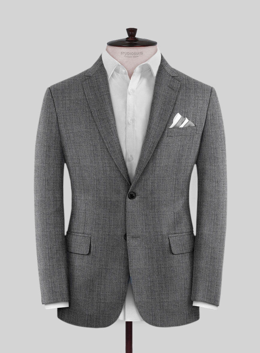 Scabal Tornado Twill Gray Blue Wool Suit - Image 3