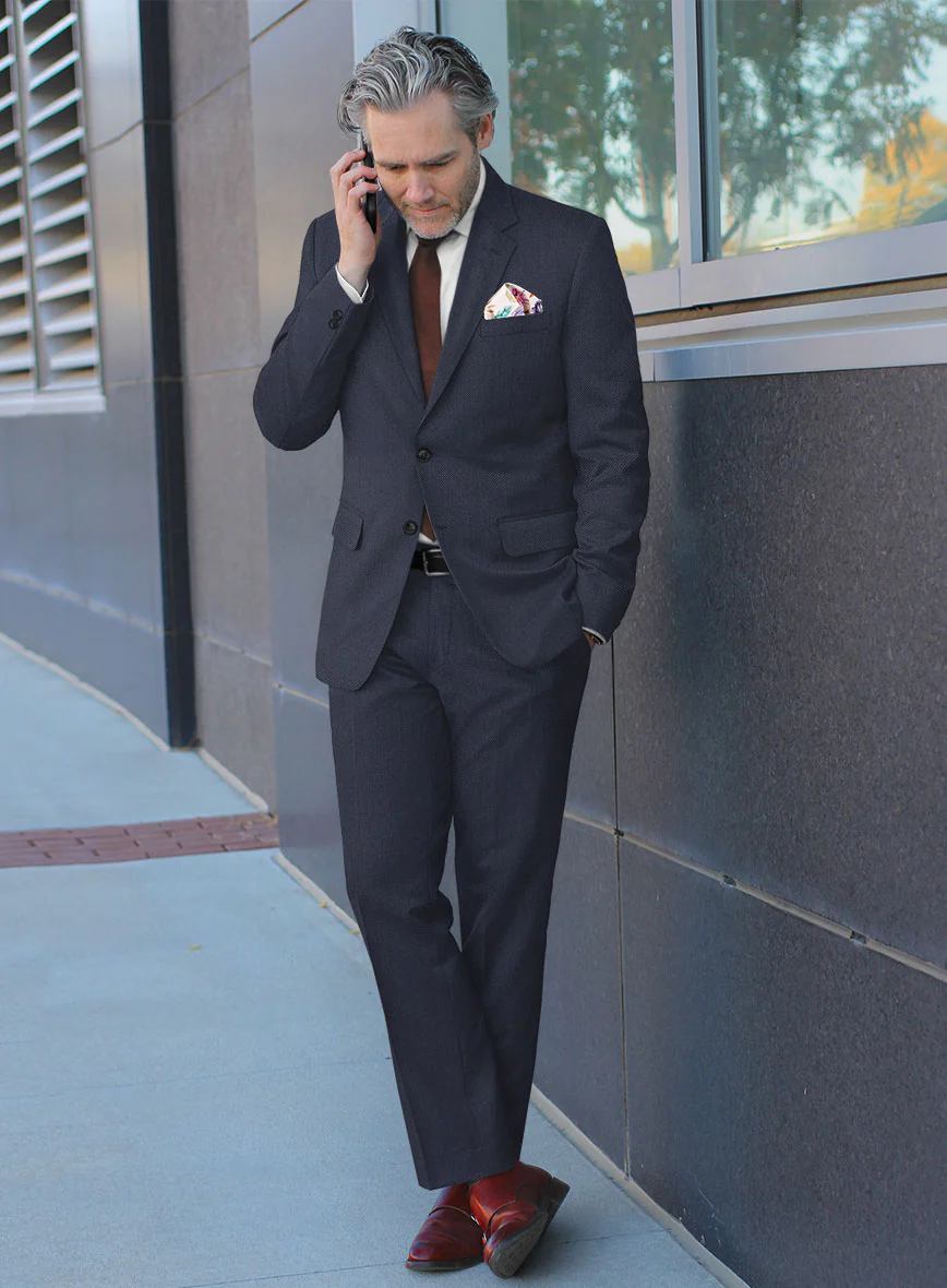 Scabal Tornado Twill Navy Blue Wool Suit - Image 2
