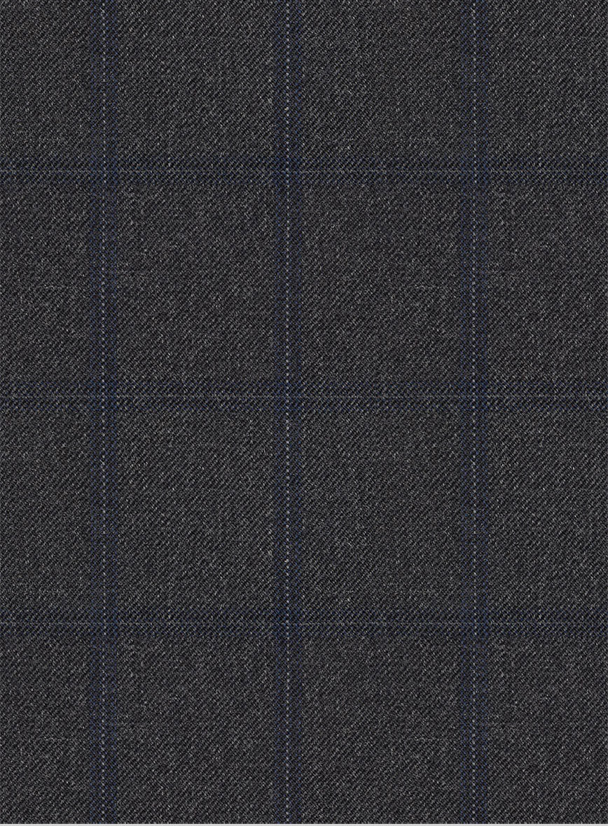 Scabal Tornado Windowpane Dark Gray Wool Jacket - Image 2