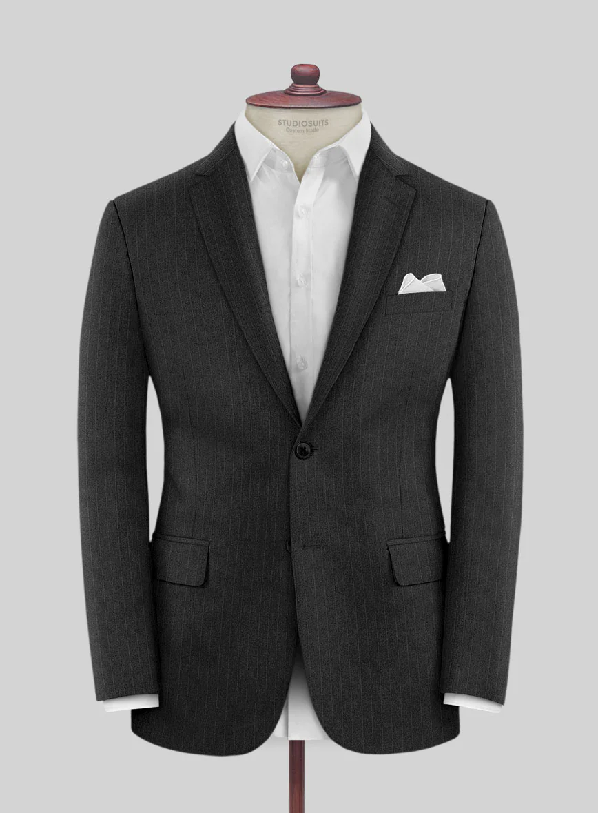 Scabal Vadal Stripe Gray Wool Jacket