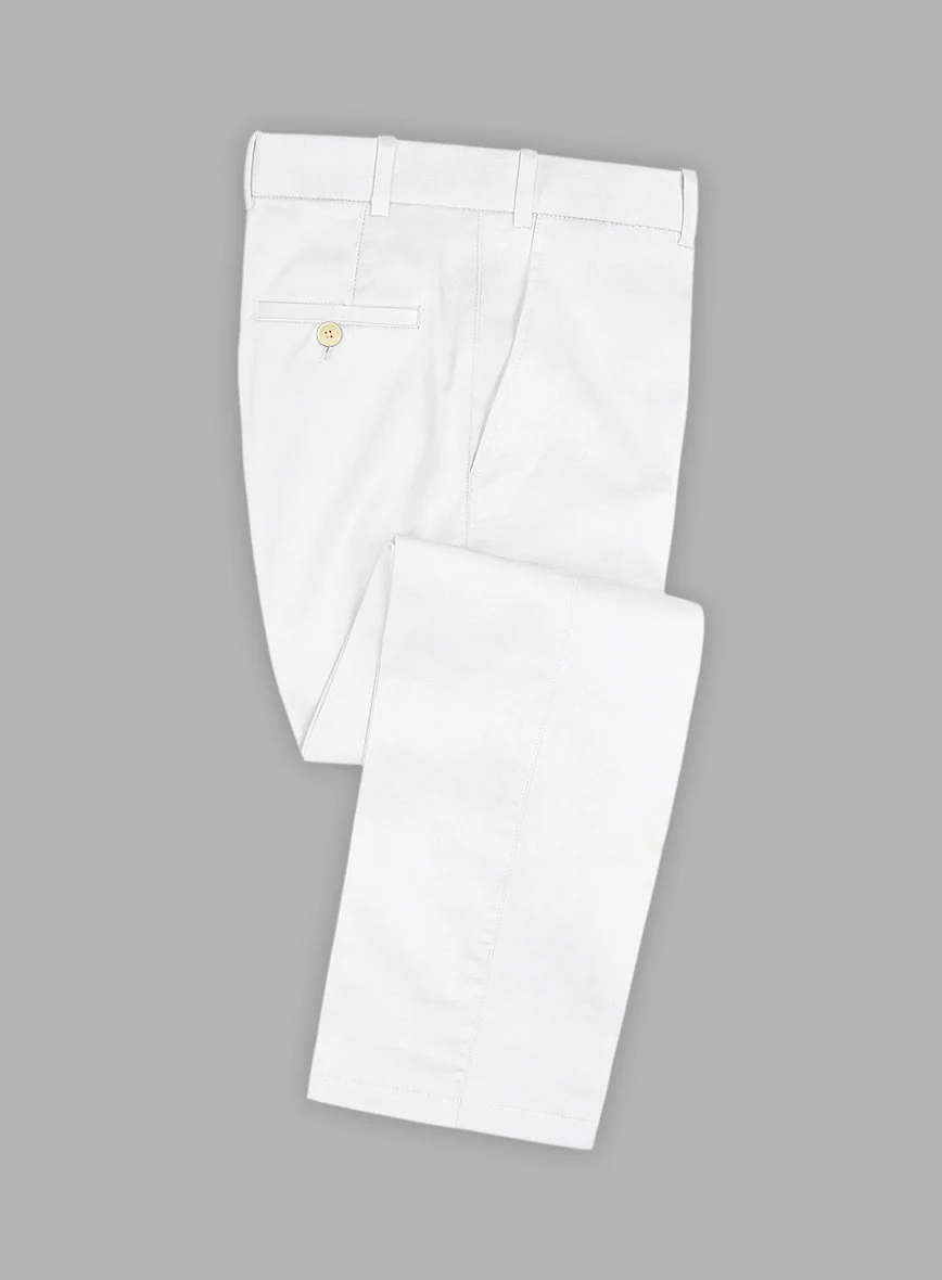 Scabal White Cotton Stretch Suit - Image 3