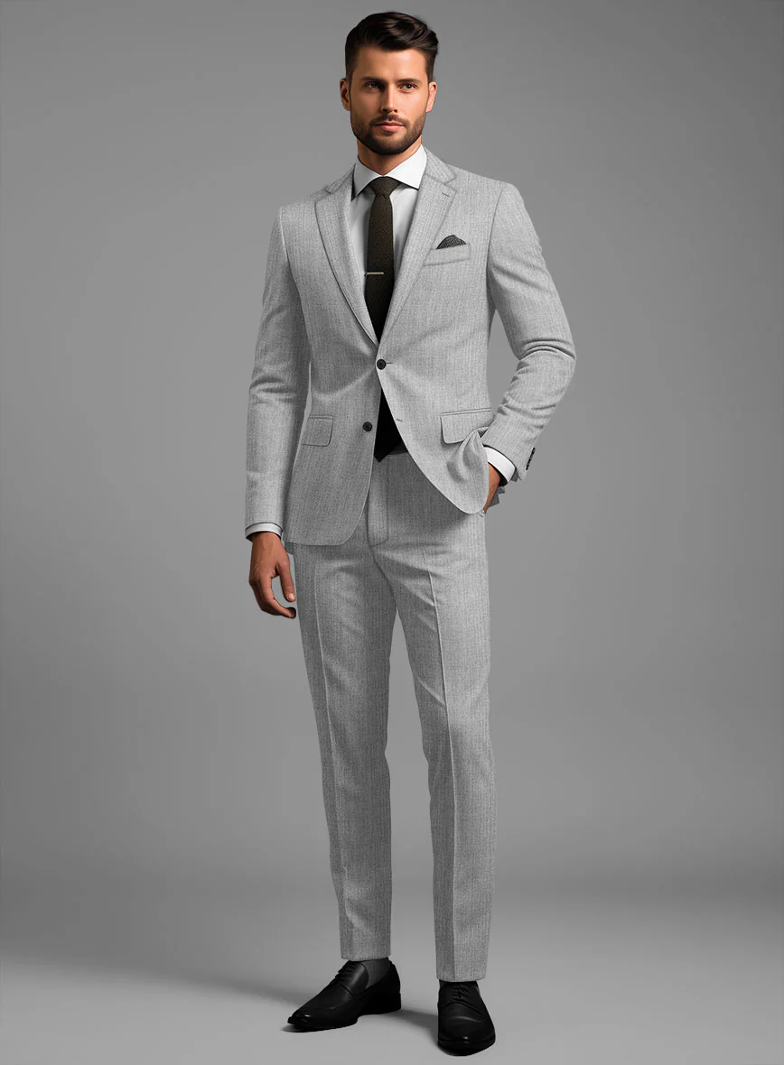 Scabal Worsted Light Gray Wool Suit - Image 2