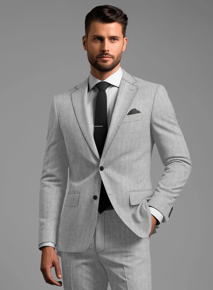 Scabal Worsted Light Gray Wool Suit - Image 4