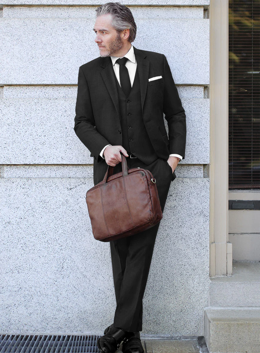 Scabal Xadat Black Wool Suit - Image 2