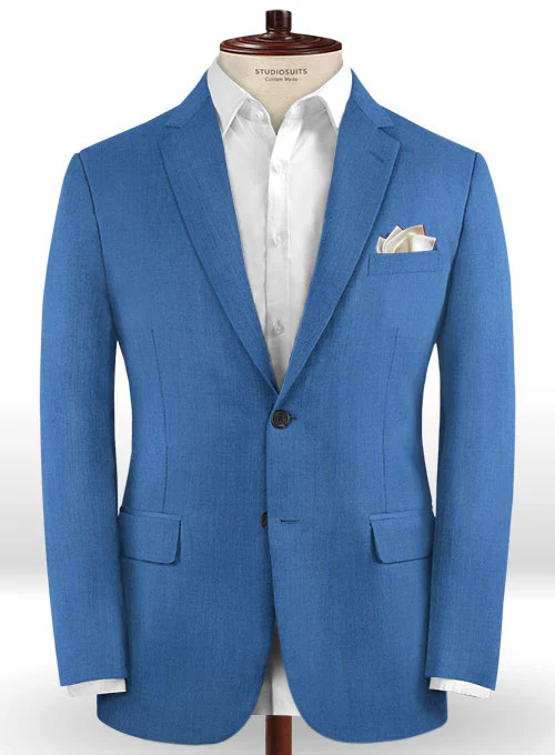 Scabal Yale Blue Wool Suit - Image 3