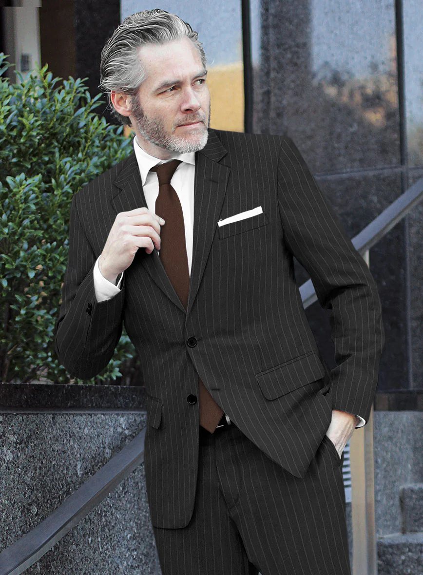 Scabal Ysido Stripe Charcoal Wool Jacket - Image 2