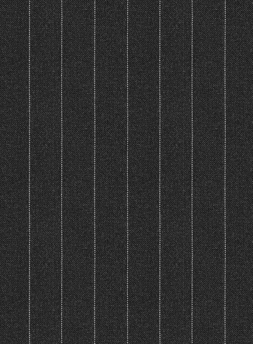 Scabal Ysido Stripe Charcoal Wool Suit - Image 7