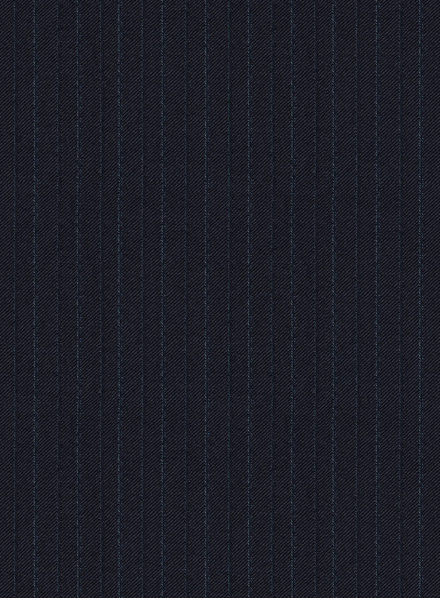 Scabal Zoillo Stripe Blue Wool Pants - Image 3
