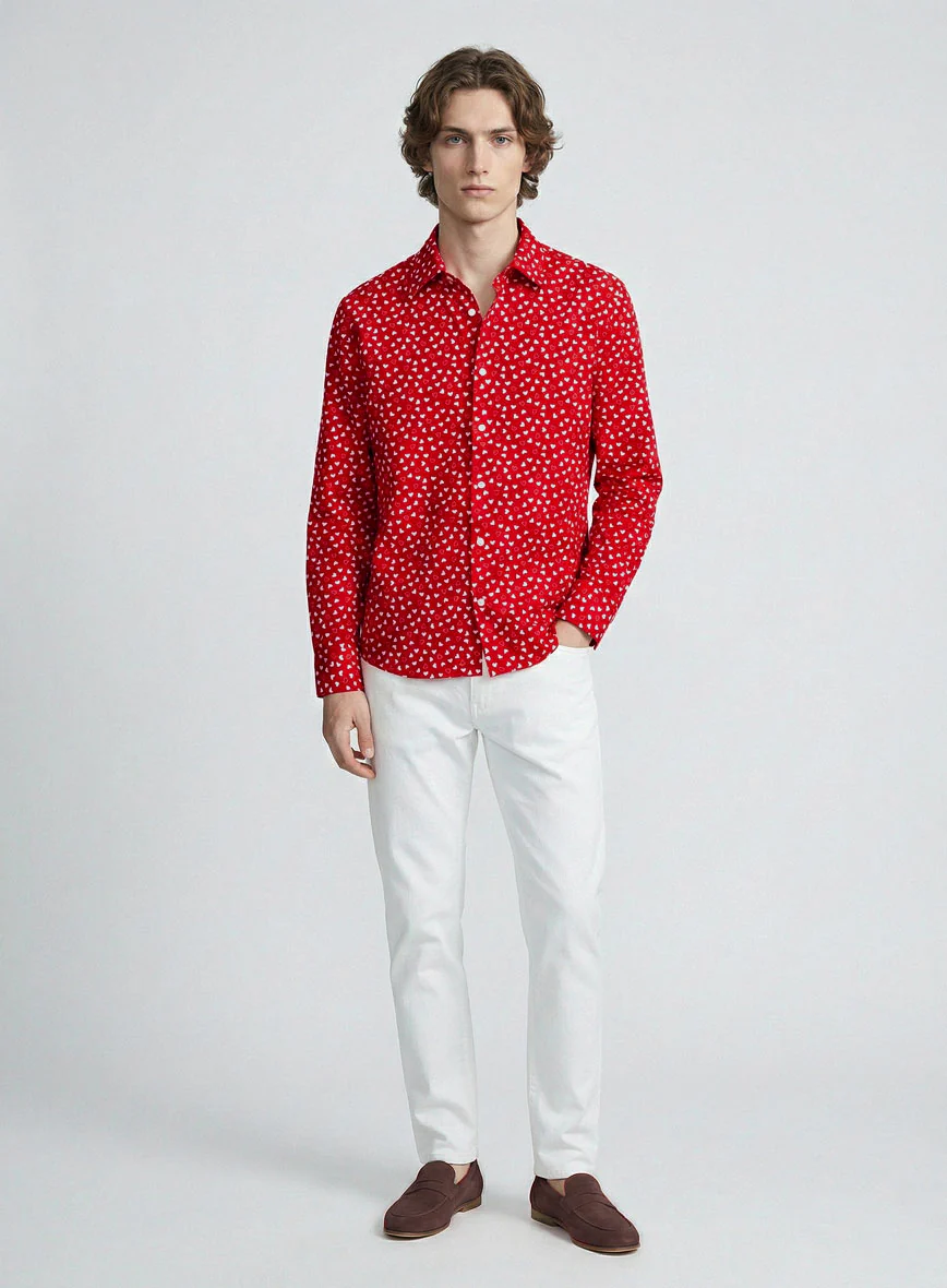 Scarlet Charm Cotton Shirt - Image 4